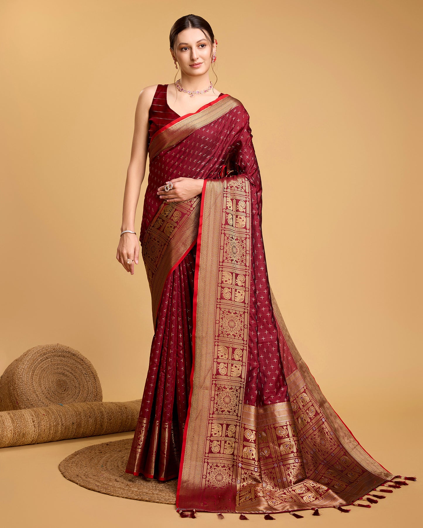 NIMIDIYA WOVEN KANJIPURAM PURE SILK SAREE