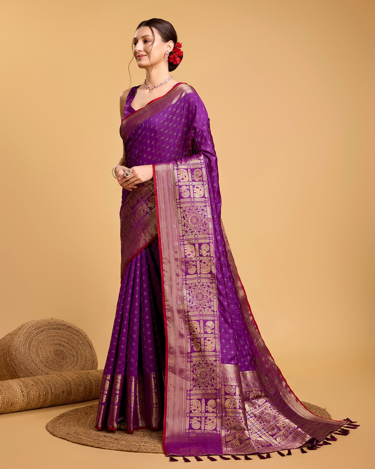 NIMIDIYA WOVEN KANJIPURAM PURE SILK SAREE