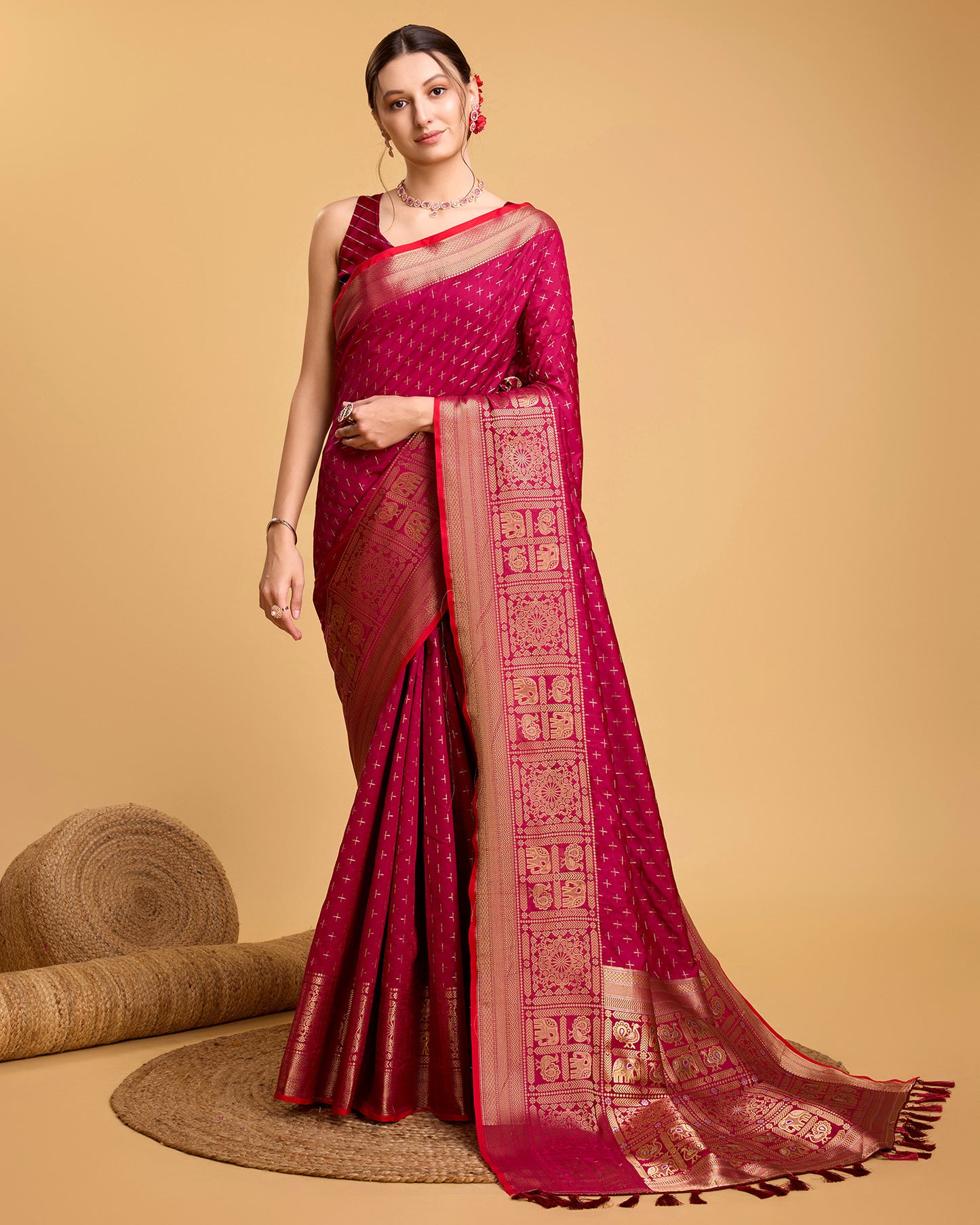 NIMIDIYA WOVEN KANJIPURAM PURE SILK SAREE