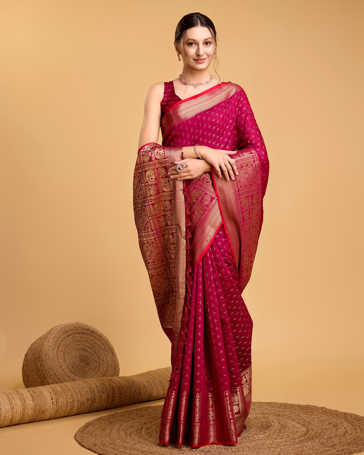 NIMIDIYA WOVEN KANJIPURAM PURE SILK SAREE