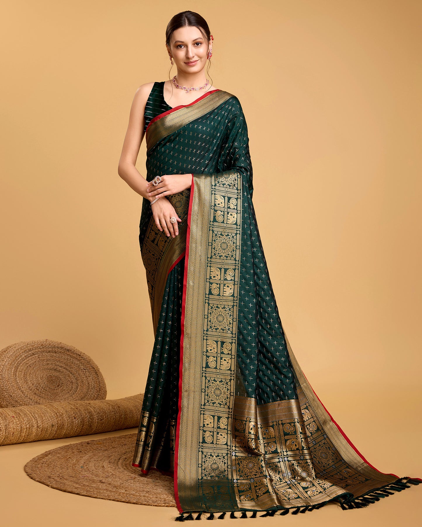 NIMIDIYA WOVEN KANJIPURAM PURE SILK SAREE