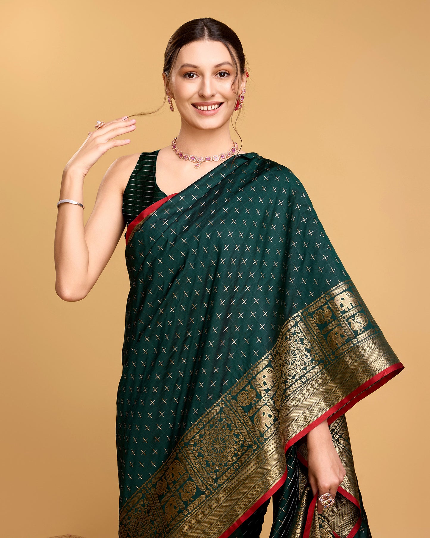 NIMIDIYA WOVEN KANJIPURAM PURE SILK SAREE