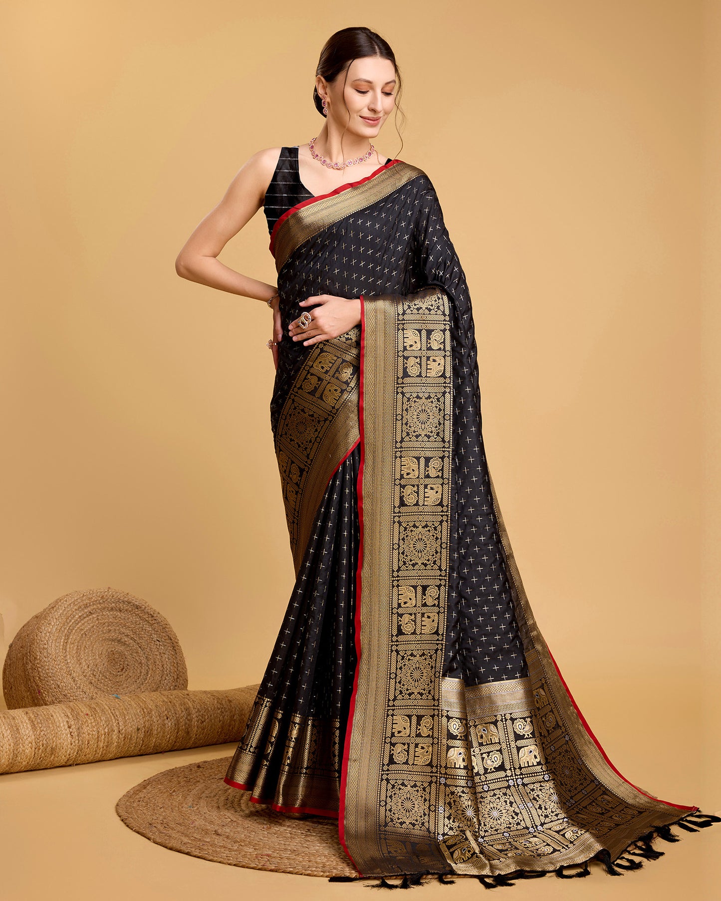 NIMIDIYA WOVEN KANJIPURAM PURE SILK SAREE