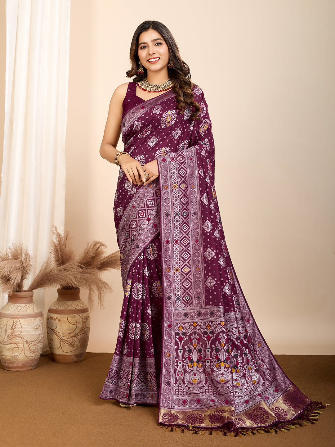 BANARASI PURE SILK MINA KARI SAREE WEAVED & RICH PALLU