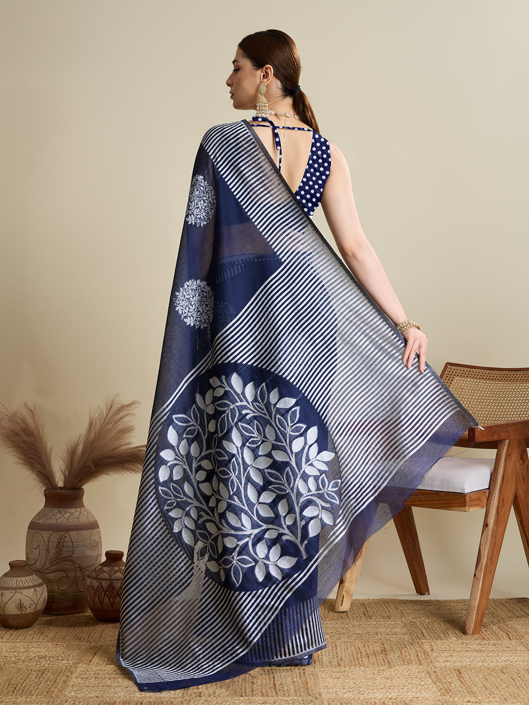 ETHNIC MOTIFS SILK BLEND SAREE