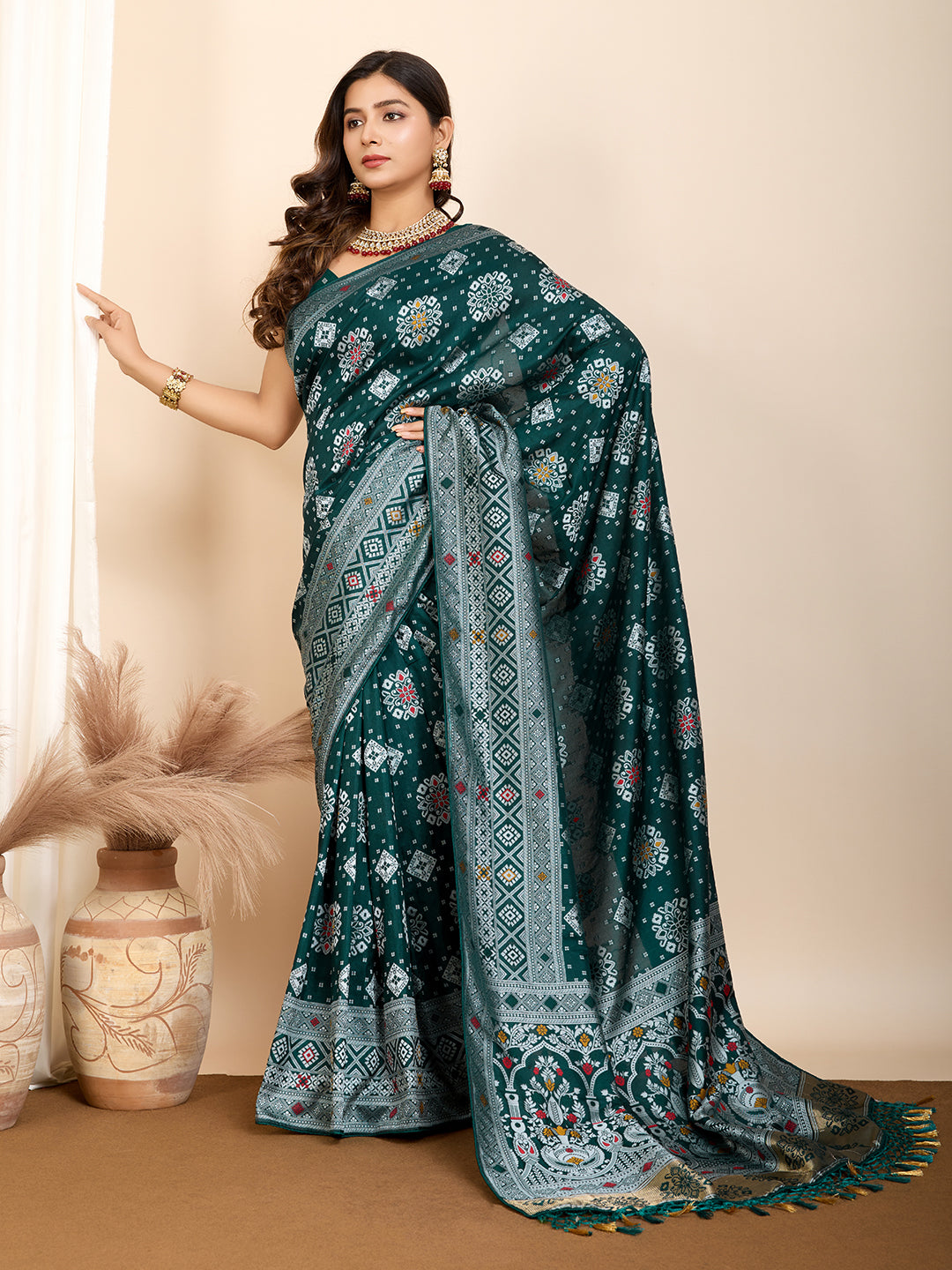 BANARASI PURE SILK MINA KARI SAREE WEAVED & RICH PALLU