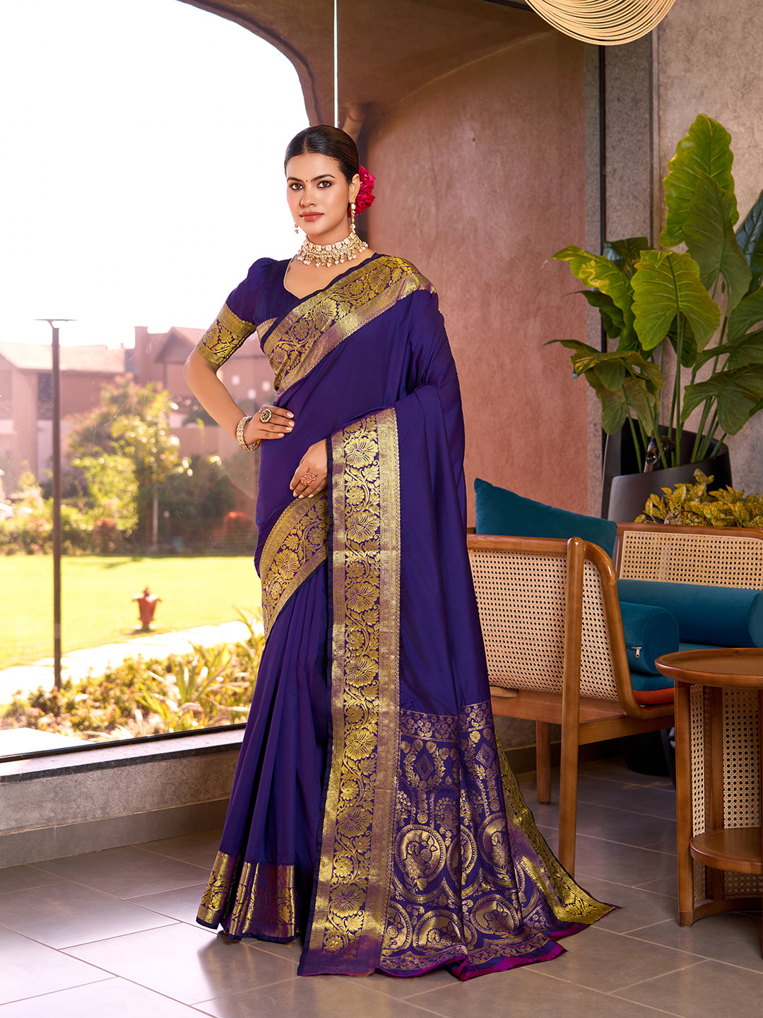 SATRANI PURE SILK CREPE PRINTED SAREE WITH UNSTITCHED BLOUSE