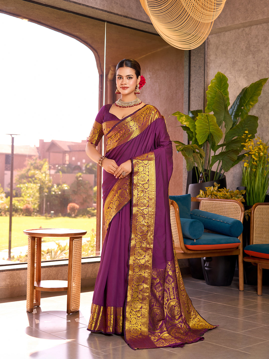 SATRANI PURE SILK CREPE PRINTED SAREE WITH UNSTITCHED BLOUSE