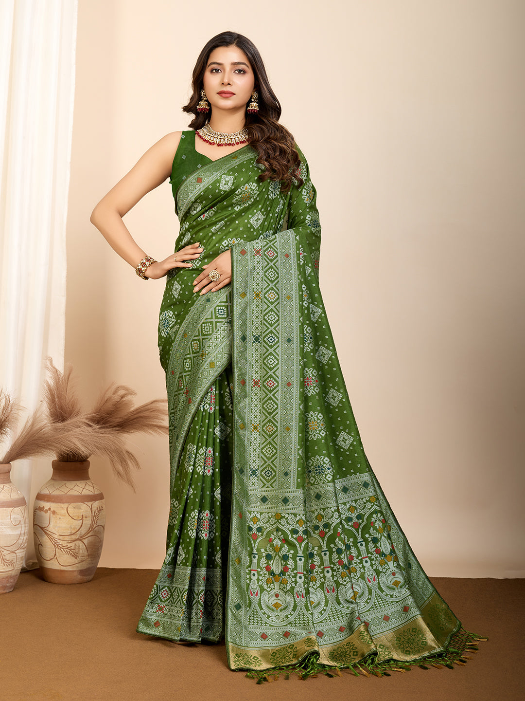 BANARASI PURE SILK MINA KARI SAREE WEAVED & RICH PALLU