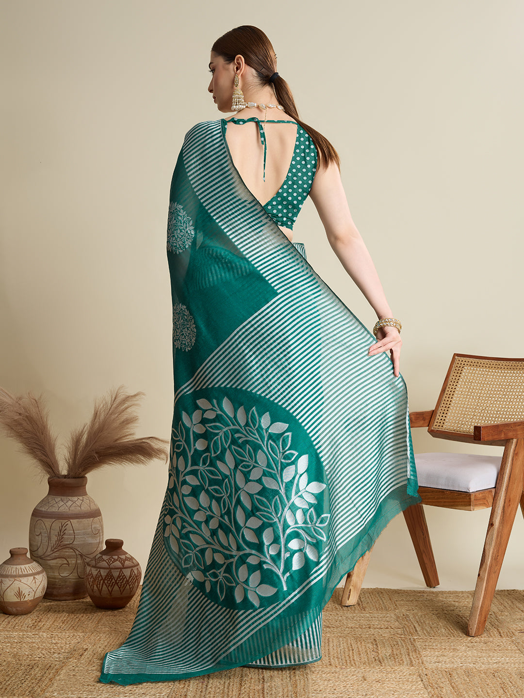 ETHNIC MOTIFS SILK BLEND SAREE