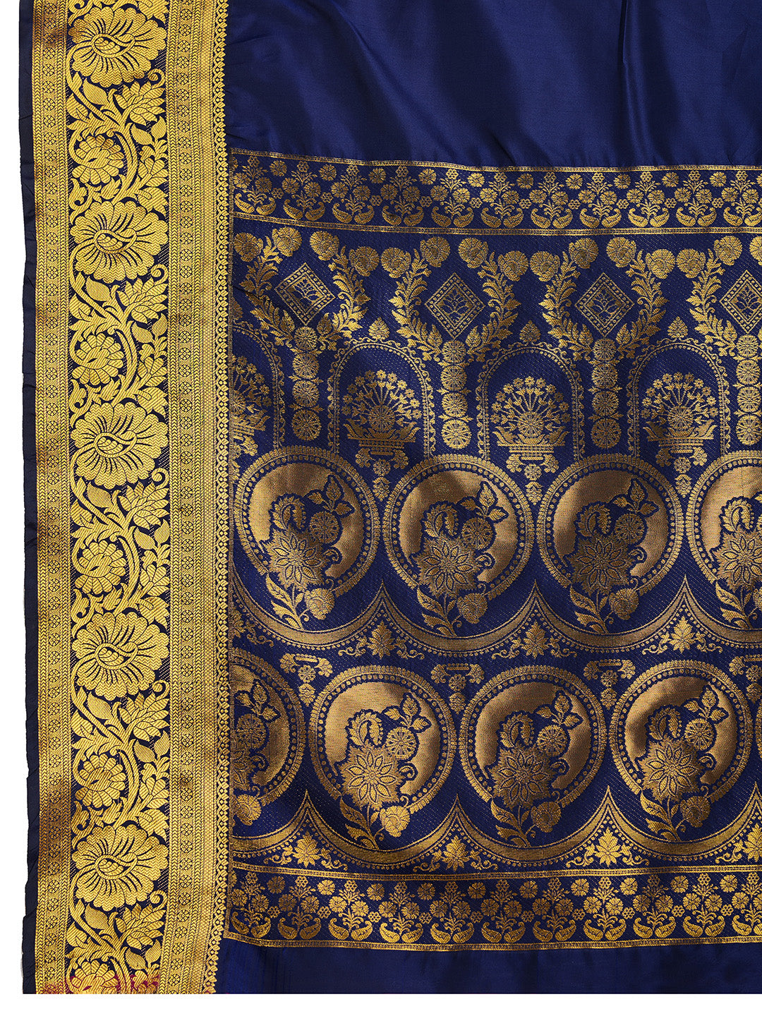 SATRANI PURE SILK CREPE PRINTED SAREE WITH UNSTITCHED BLOUSE