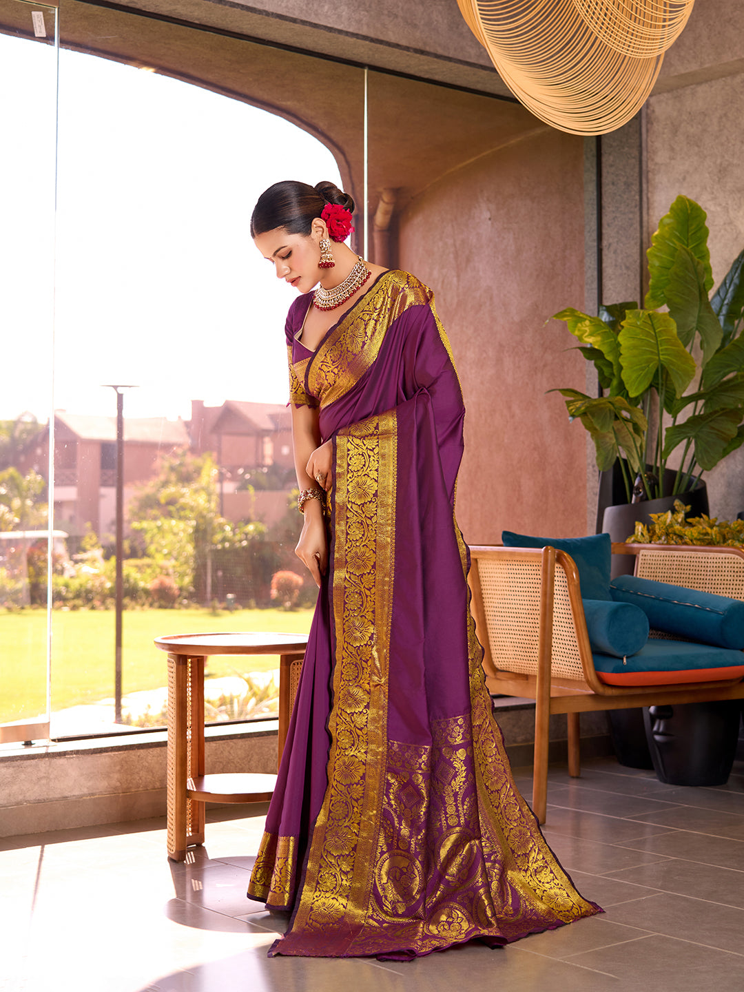 SATRANI PURE SILK CREPE PRINTED SAREE WITH UNSTITCHED BLOUSE
