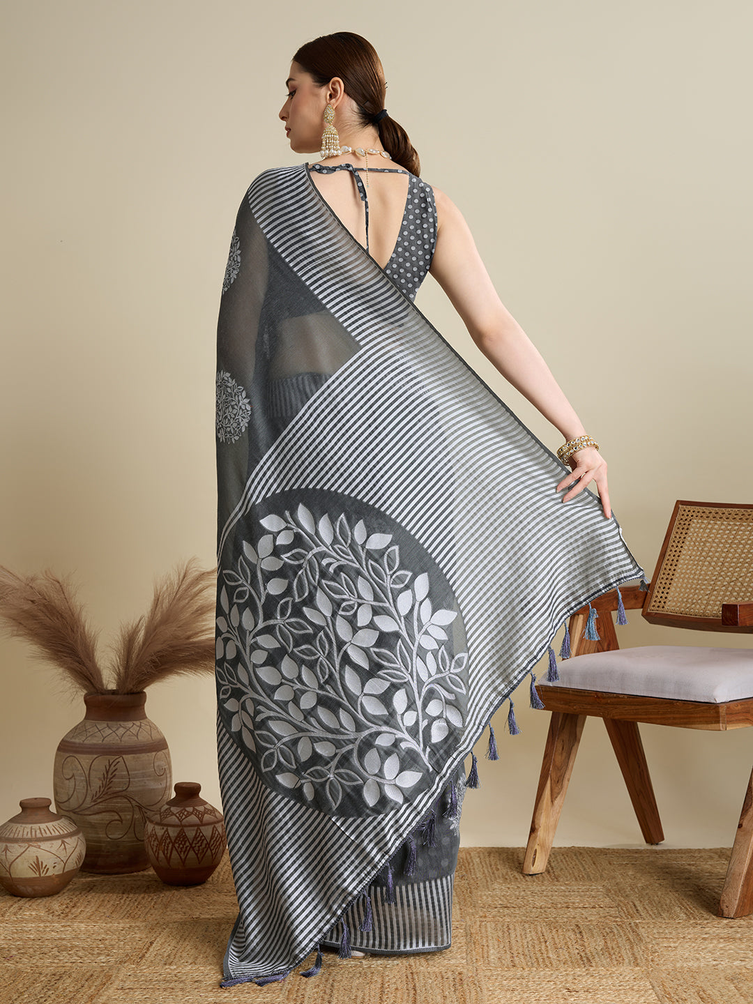 ETHNIC MOTIFS SILK BLEND SAREE