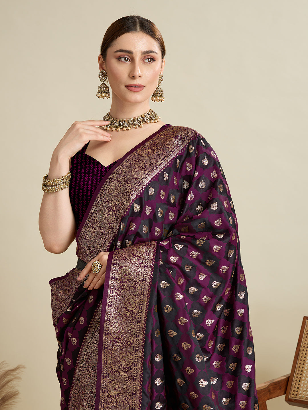 BANARSI STYLE LEELIPEERI WOVEN DESIGN ZARI SILK COTTON SAREE