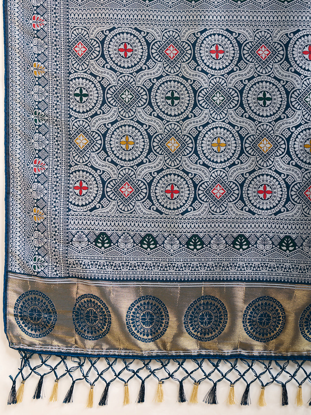 LATEST JACQUARD GOLD ZARI WOVEN LITCHI SILK BANARSI SAREE
