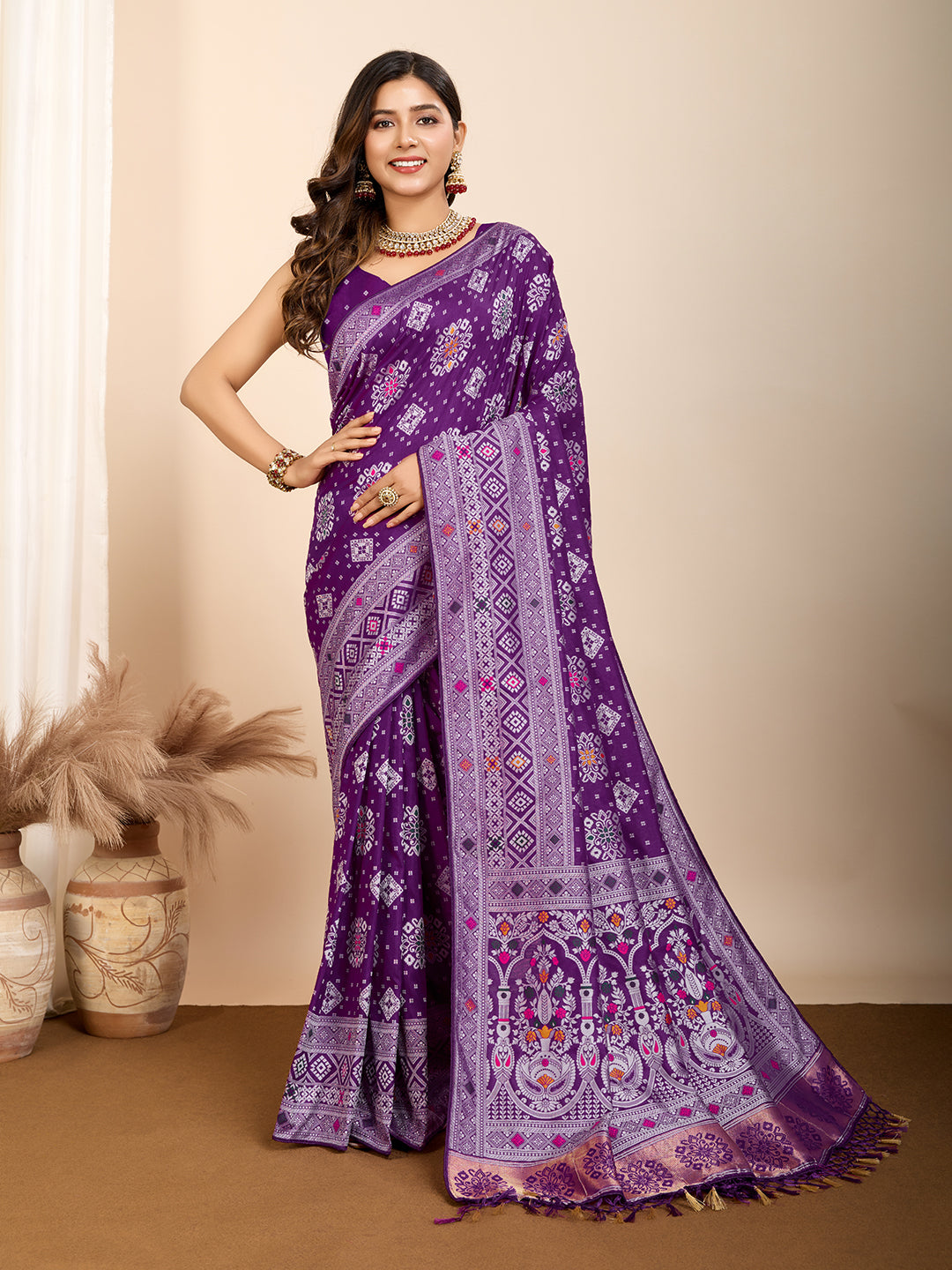 BANARASI PURE SILK MINA KARI SAREE WEAVED & RICH PALLU