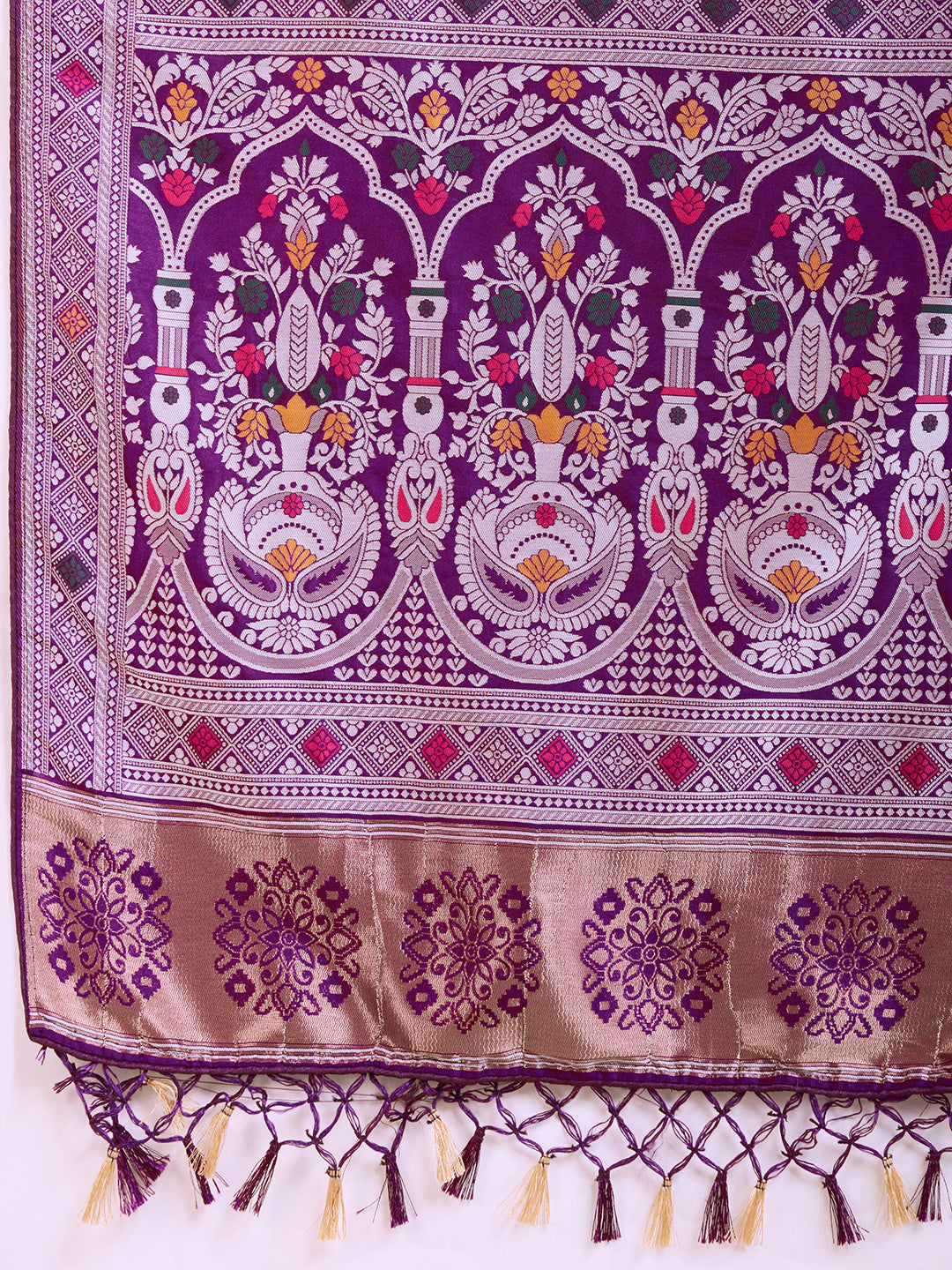 BANARASI PURE SILK MINA KARI SAREE WEAVED & RICH PALLU