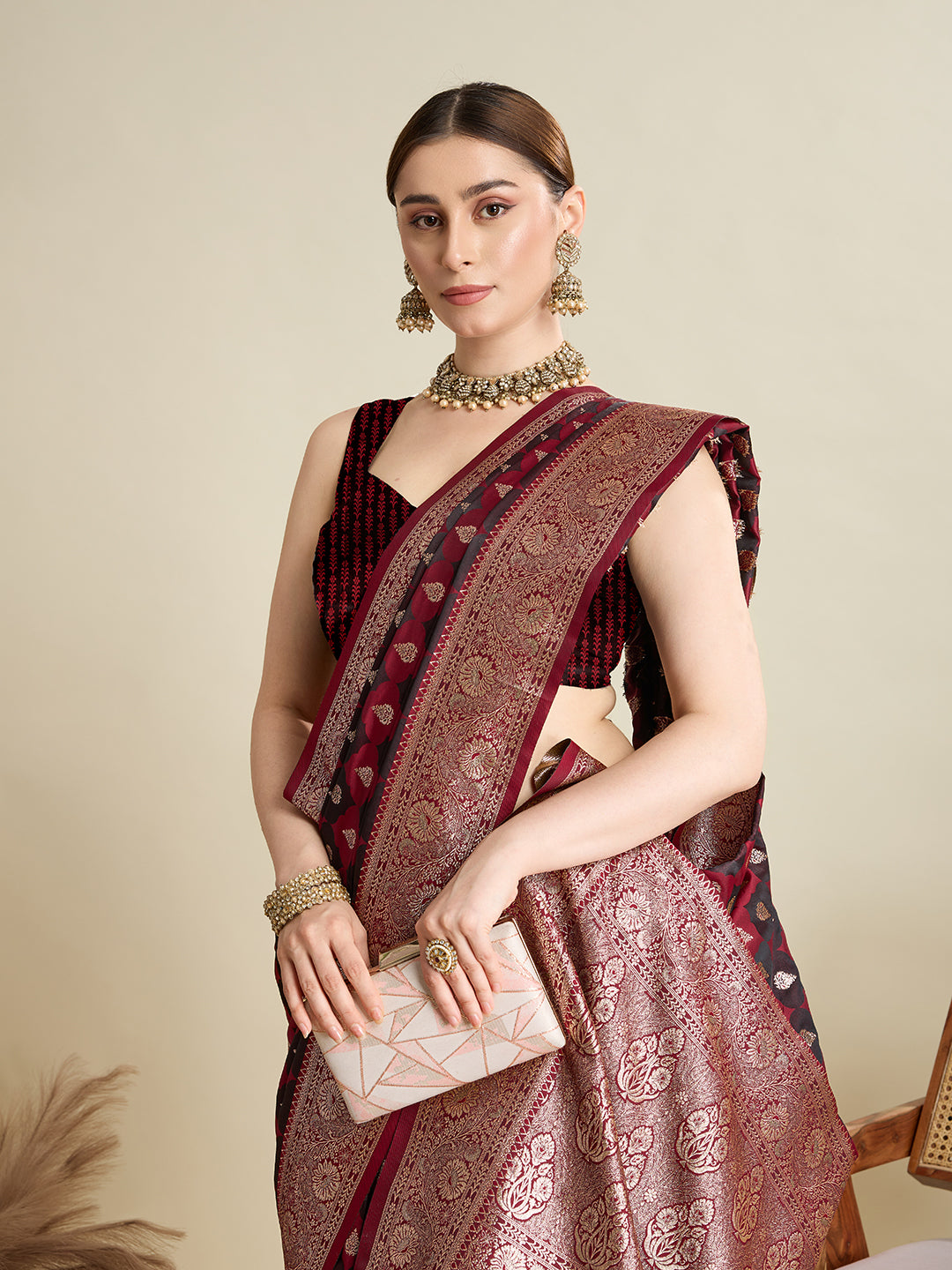 BANARSI STYLE LEELIPEERI WOVEN DESIGN ZARI SILK COTTON SAREE
