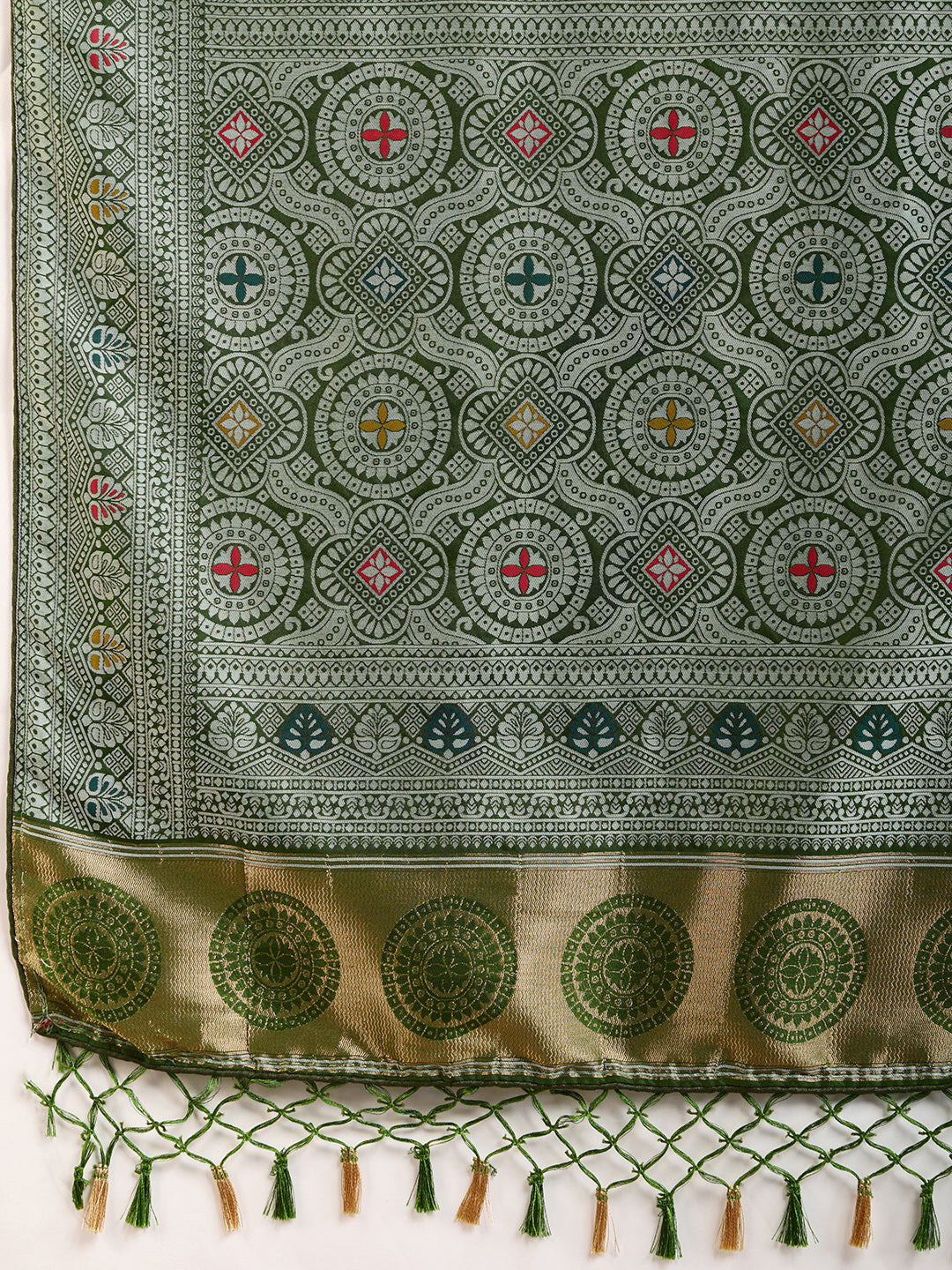 LATEST JACQUARD GOLD ZARI WOVEN LITCHI SILK BANARSI SAREE