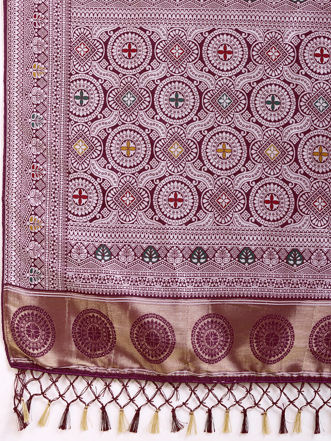 LATEST JACQUARD GOLD ZARI WOVEN LITCHI SILK BANARSI SAREE