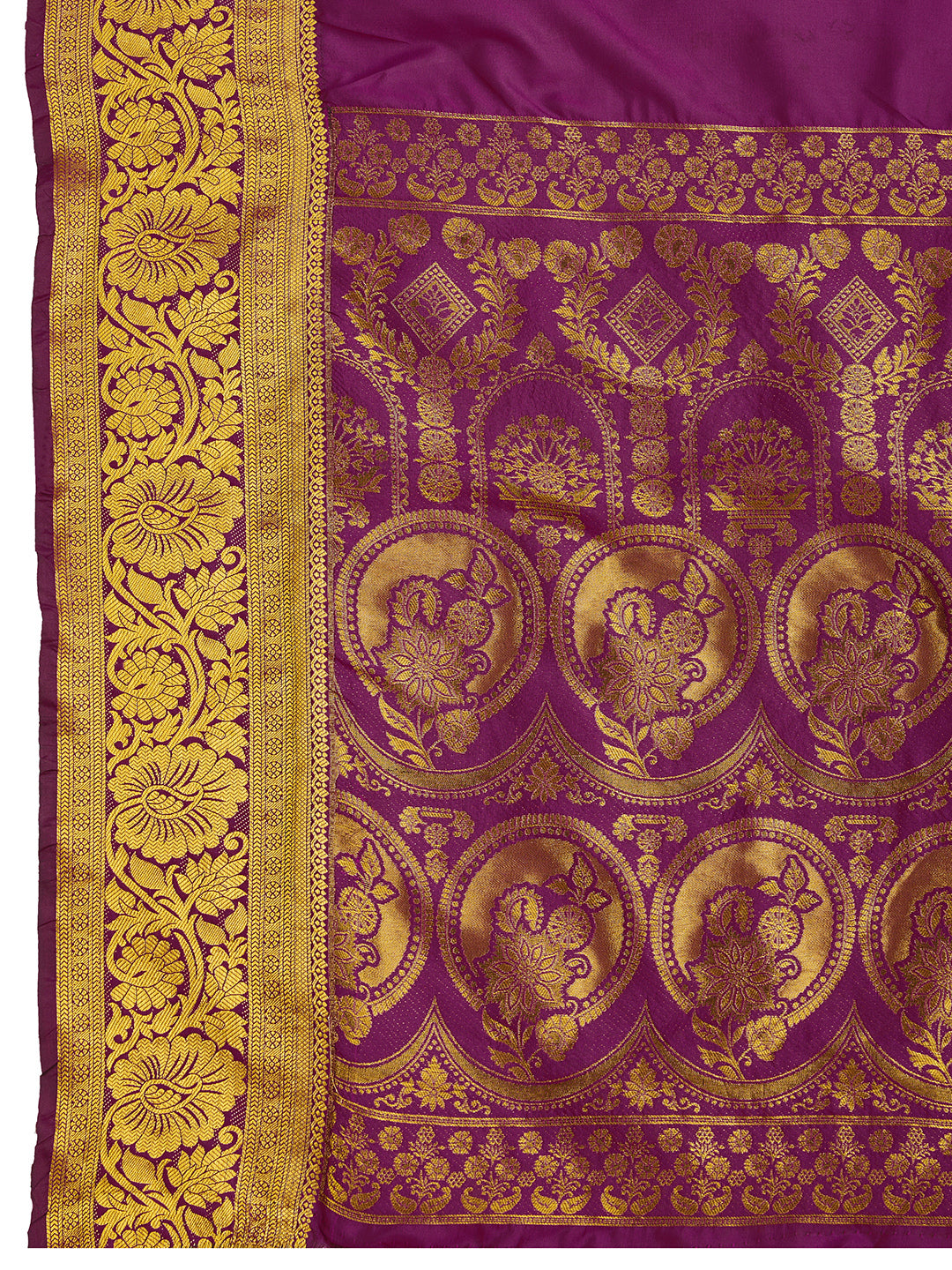 SATRANI PURE SILK CREPE PRINTED SAREE WITH UNSTITCHED BLOUSE