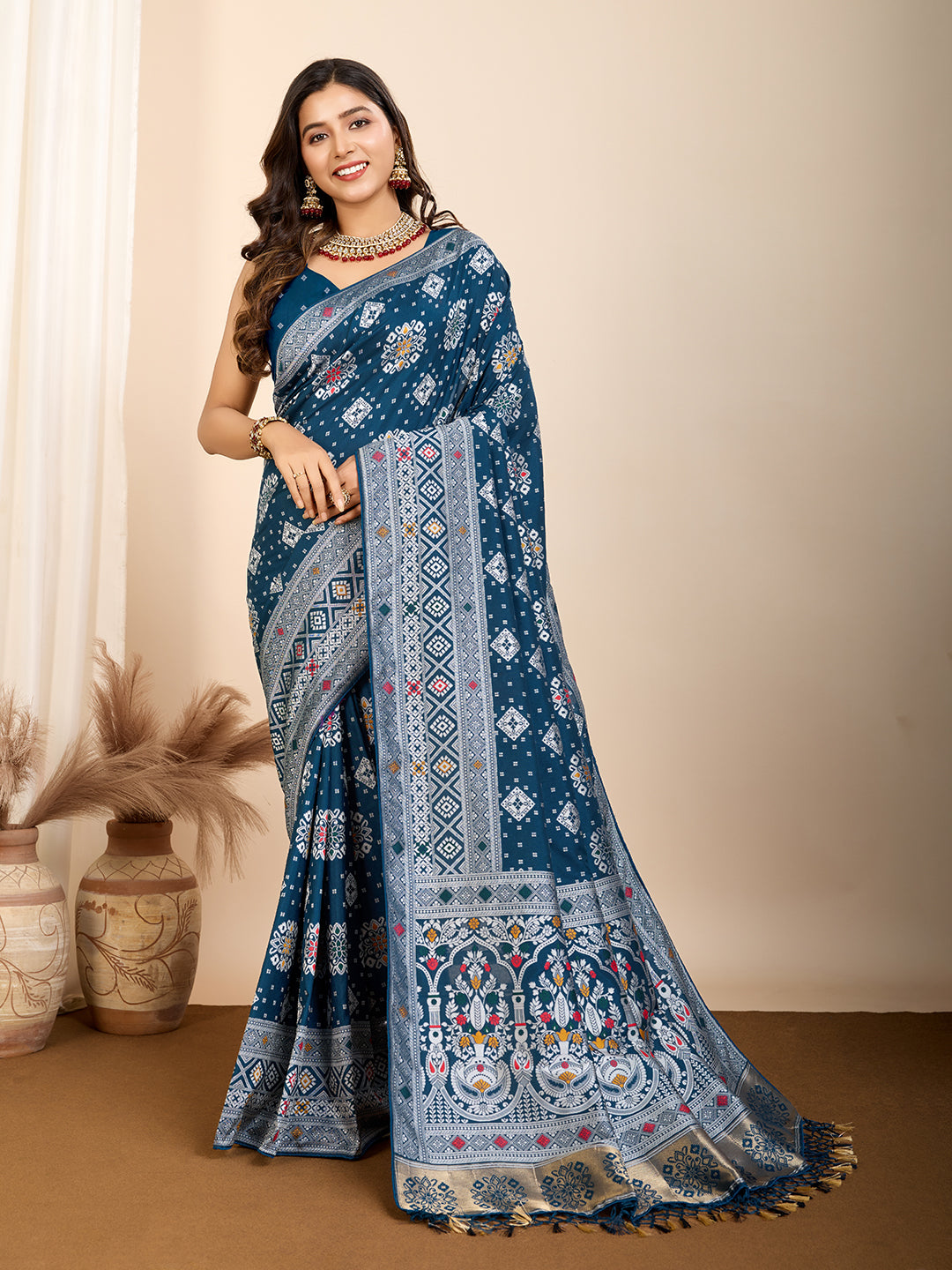 BANARASI PURE SILK MINA KARI SAREE WEAVED & RICH PALLU