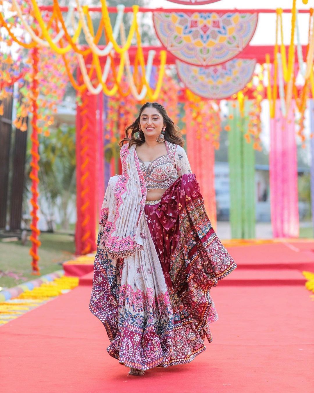 DAZZLING REFLECTIONS BUTTER SILK LAHENGA CHOLI WITH DUPATTA
