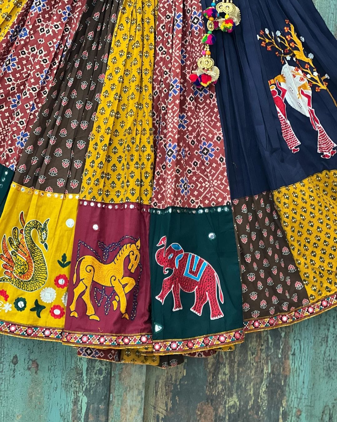 FESTIVE WEAR MULTI COLOUR MUSLIN COTTON LAHENGA CHOLI WITH DUPATTA
