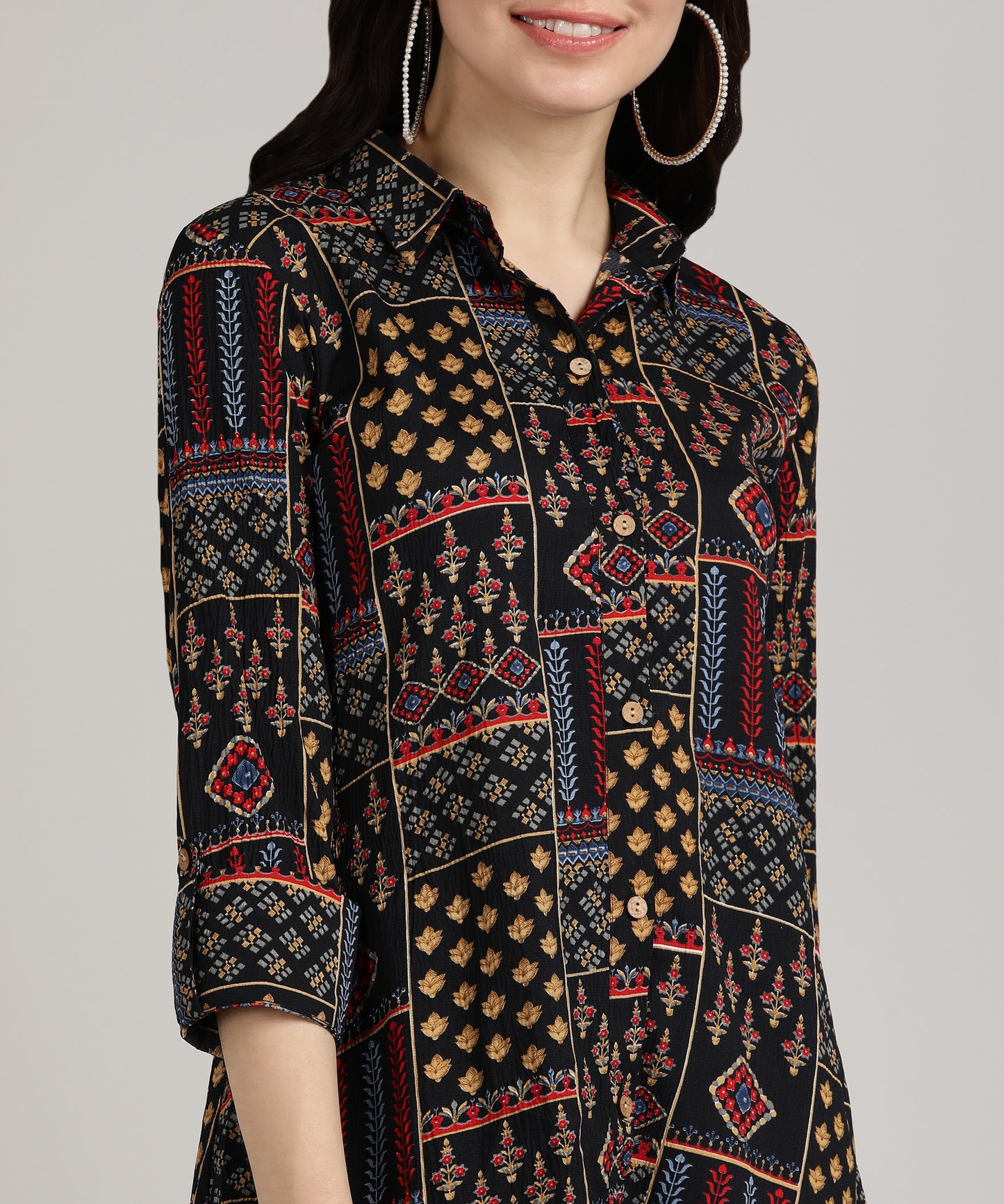 Trending Printed Long Shirt Style Top