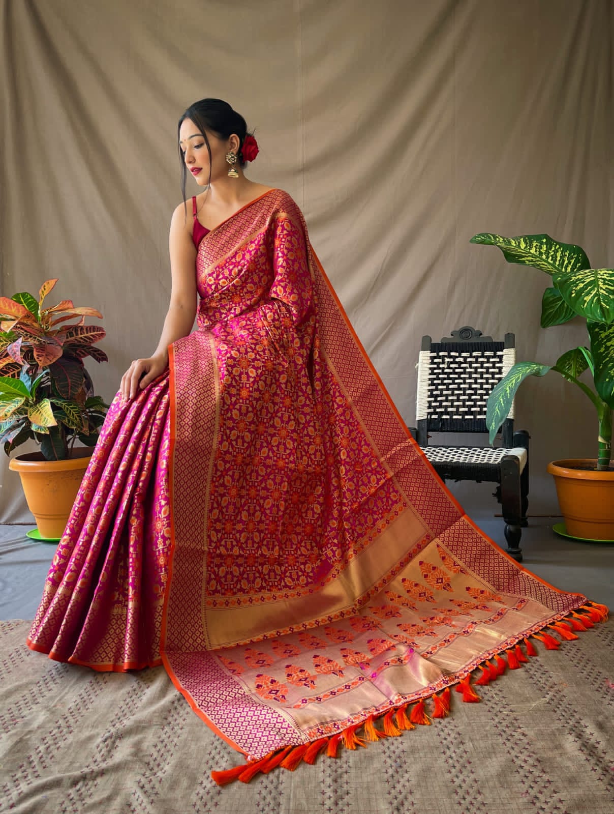 LERI BANARASI PURE PATOLA SILK SAREE RICH PALLU