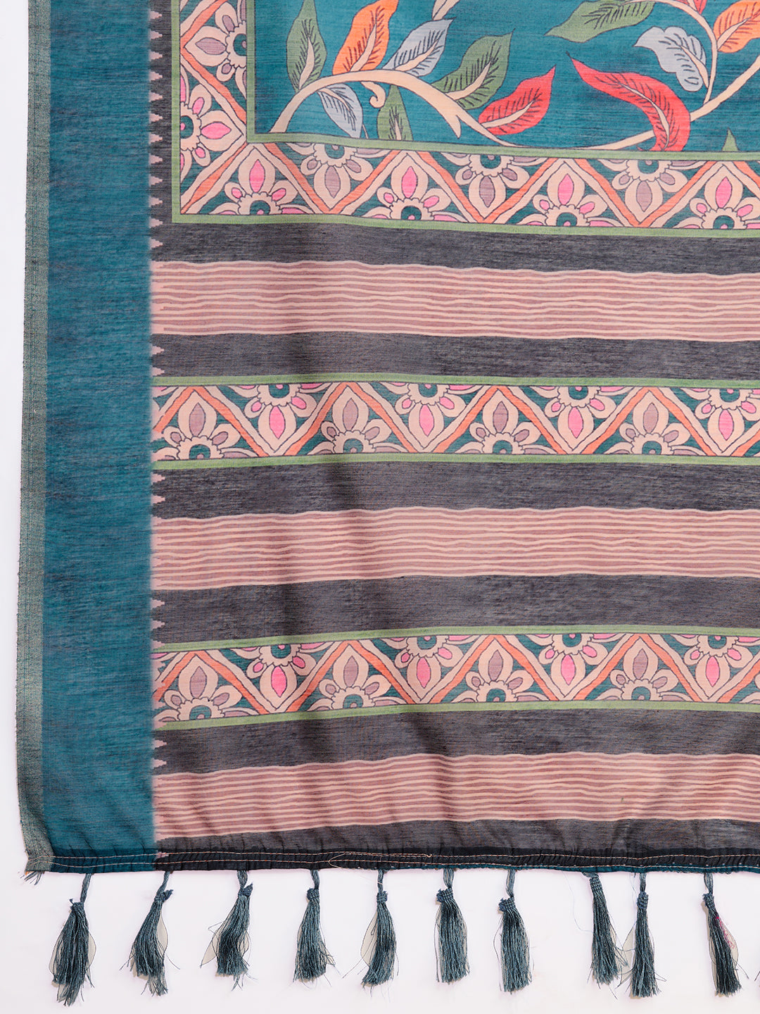 SATRANI MULTI LINEN PRINTED SAREE WITH UNSTITCHED BLOUSE