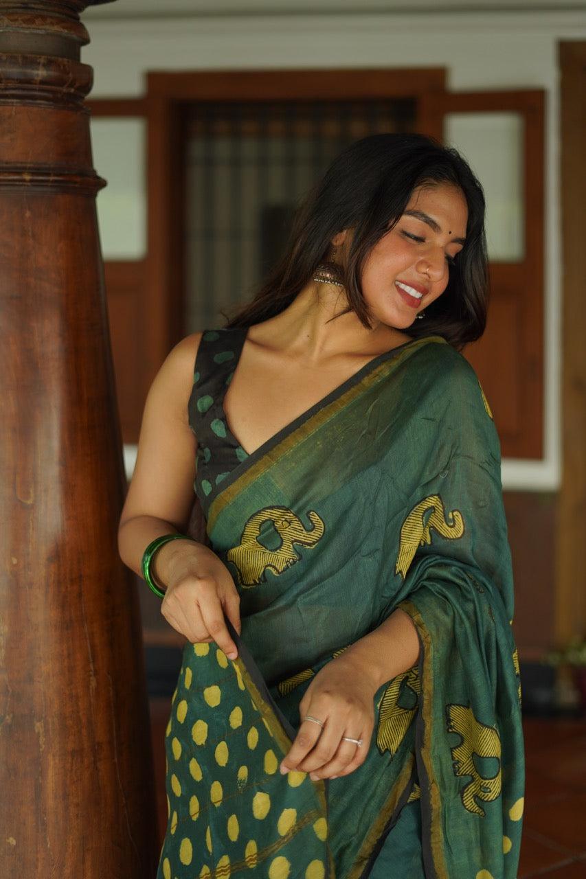 LINEN CHAPPA SAREE