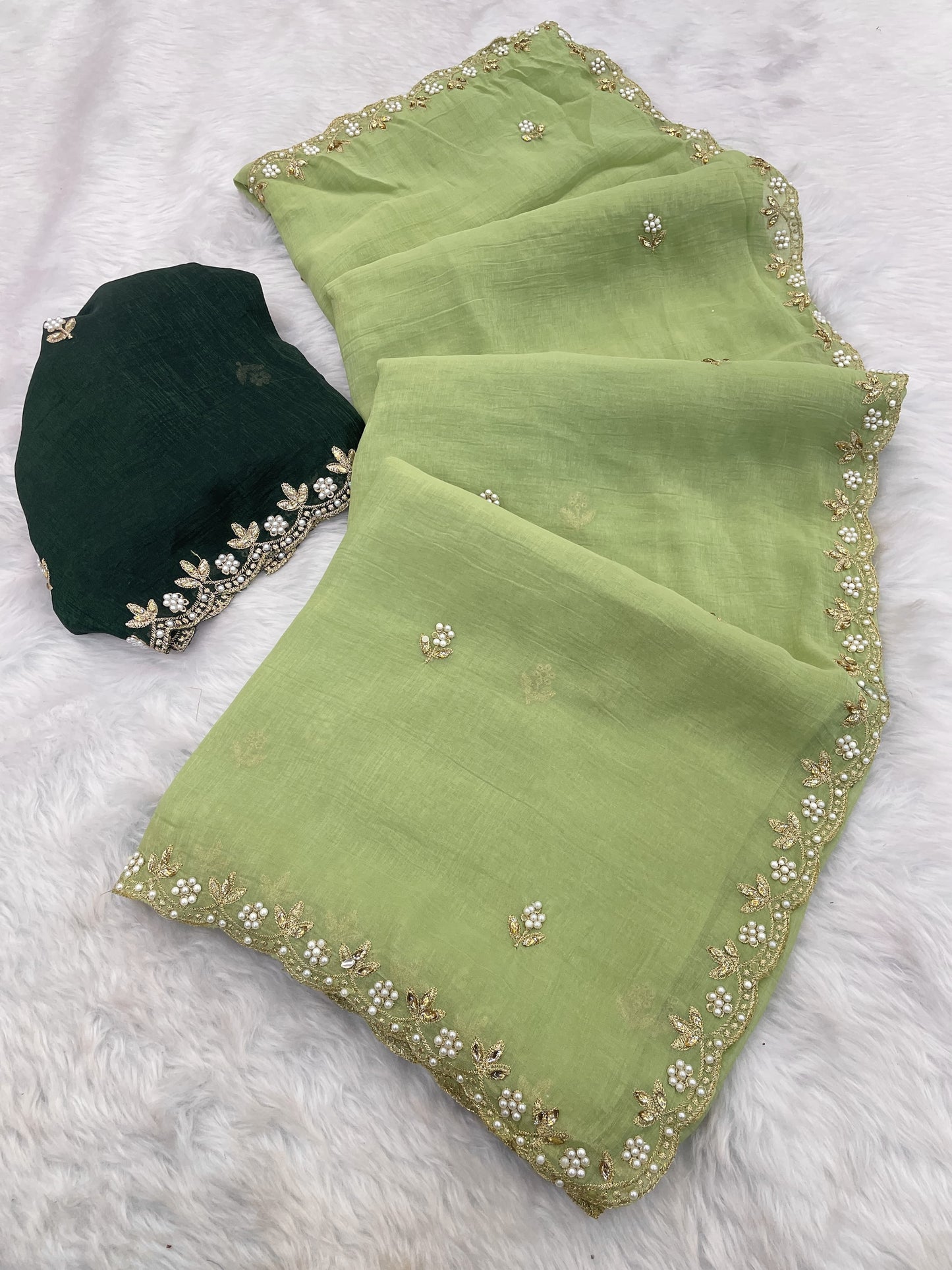 Multicolor Heavy Crunchy Silk Saree