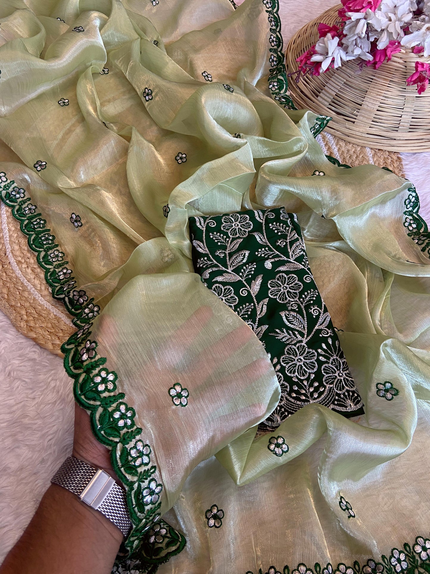 JIMMY CHOO C PALLU SAREE AND RANGOLI BLOUSE
