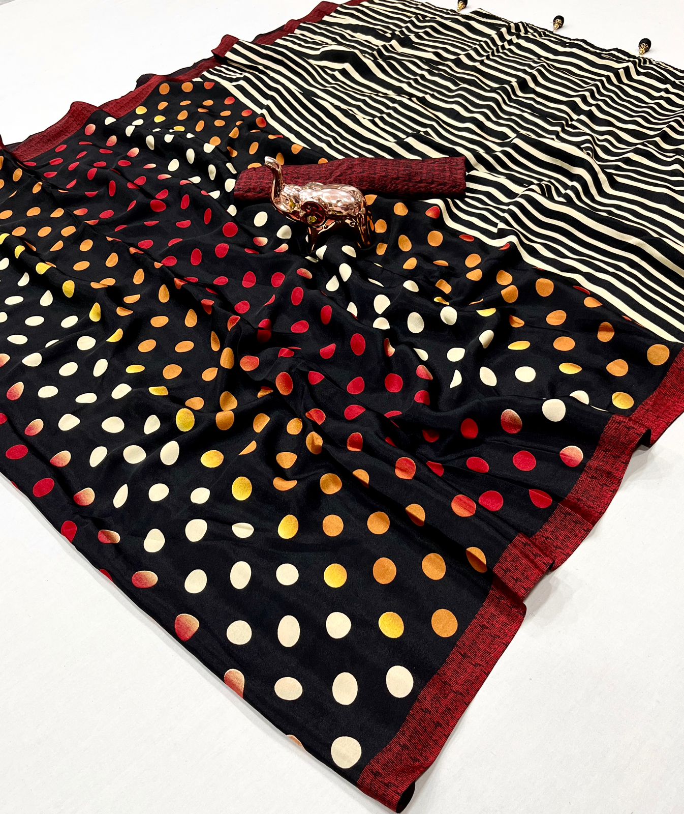 RANGILI GEORGETTE WITH MULTI COLOUR DOTS PRINTED SAREE COLLECTION