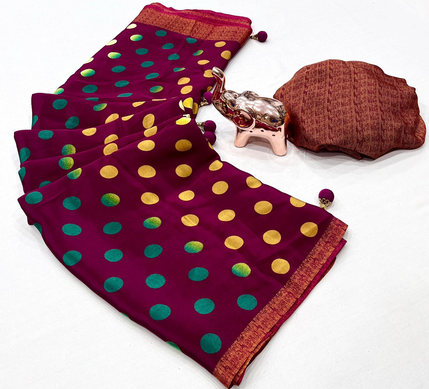 RANGILI GEORGETTE WITH MULTI COLOUR DOTS PRINTED SAREE COLLECTION