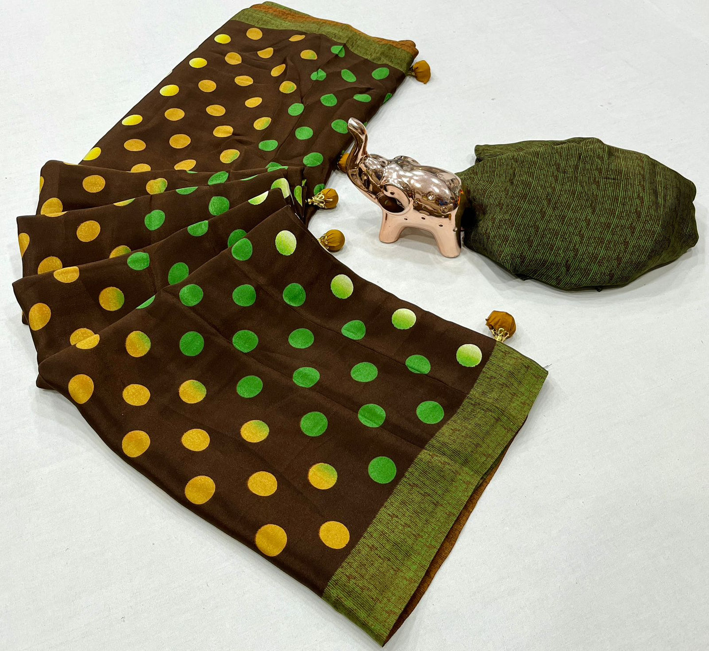 RANGILI GEORGETTE WITH MULTI COLOUR DOTS PRINTED SAREE COLLECTION