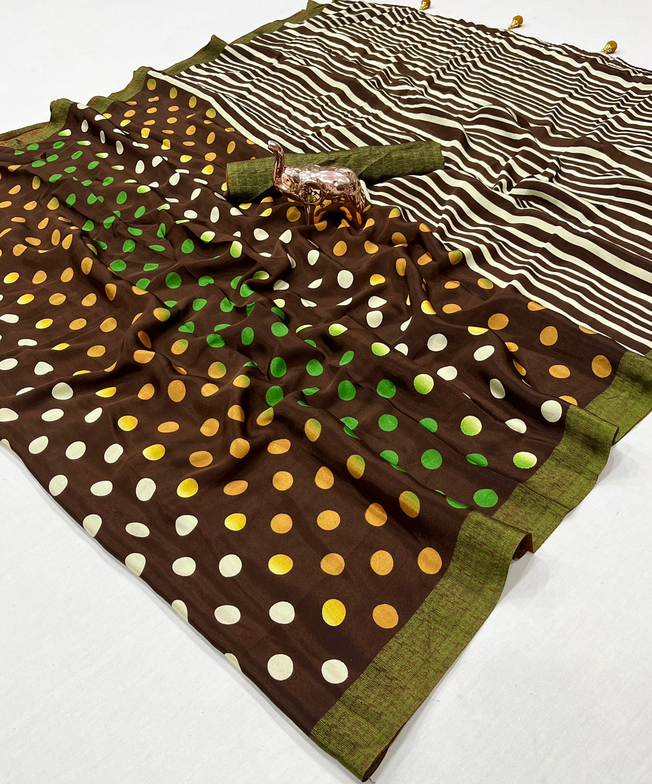 RANGILI GEORGETTE WITH MULTI COLOUR DOTS PRINTED SAREE COLLECTION