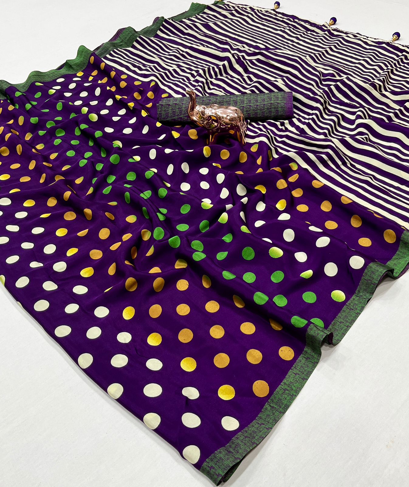 RANGILI GEORGETTE WITH MULTI COLOUR DOTS PRINTED SAREE COLLECTION