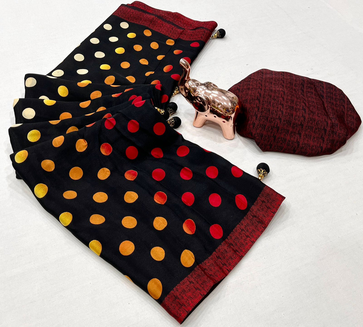 RANGILI GEORGETTE WITH MULTI COLOUR DOTS PRINTED SAREE COLLECTION