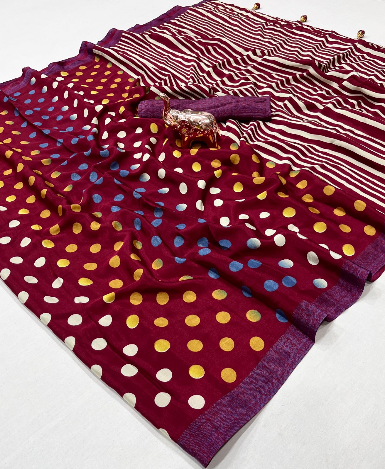 RANGILI GEORGETTE WITH MULTI COLOUR DOTS PRINTED SAREE COLLECTION