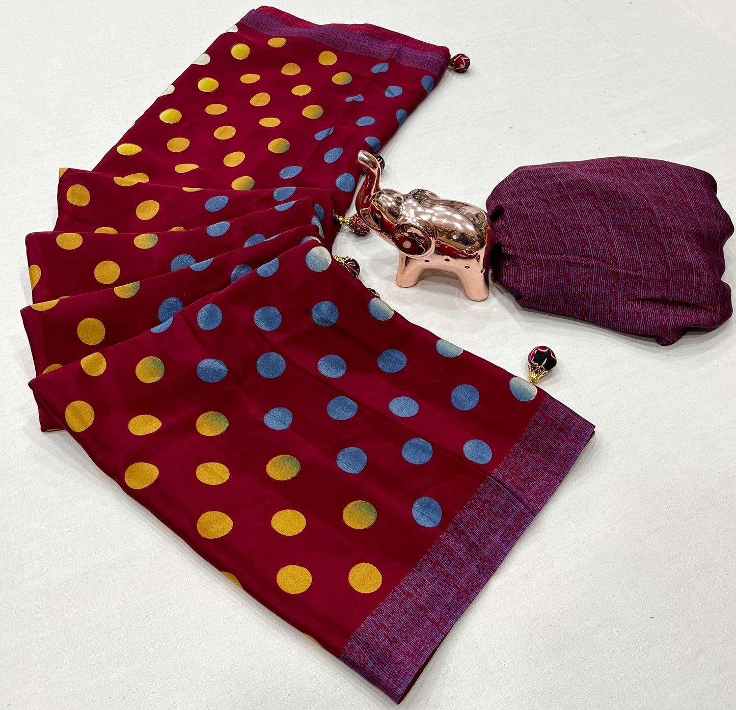 RANGILI GEORGETTE WITH MULTI COLOUR DOTS PRINTED SAREE COLLECTION