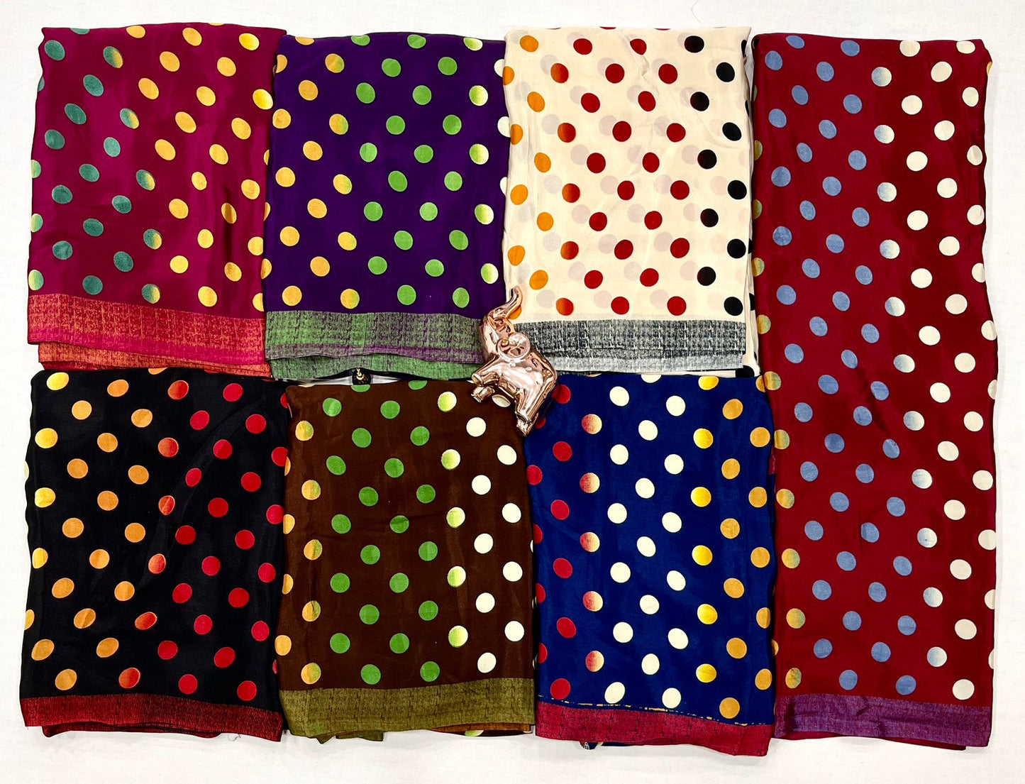 RANGILI GEORGETTE WITH MULTI COLOUR DOTS PRINTED SAREE COLLECTION