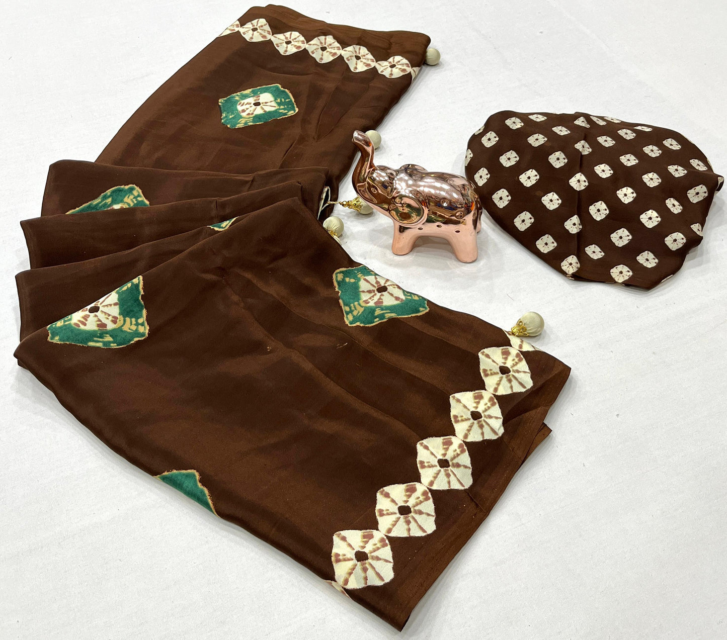 TRENDY BANDHANI PRINTED PURE CHIFFON SAREE