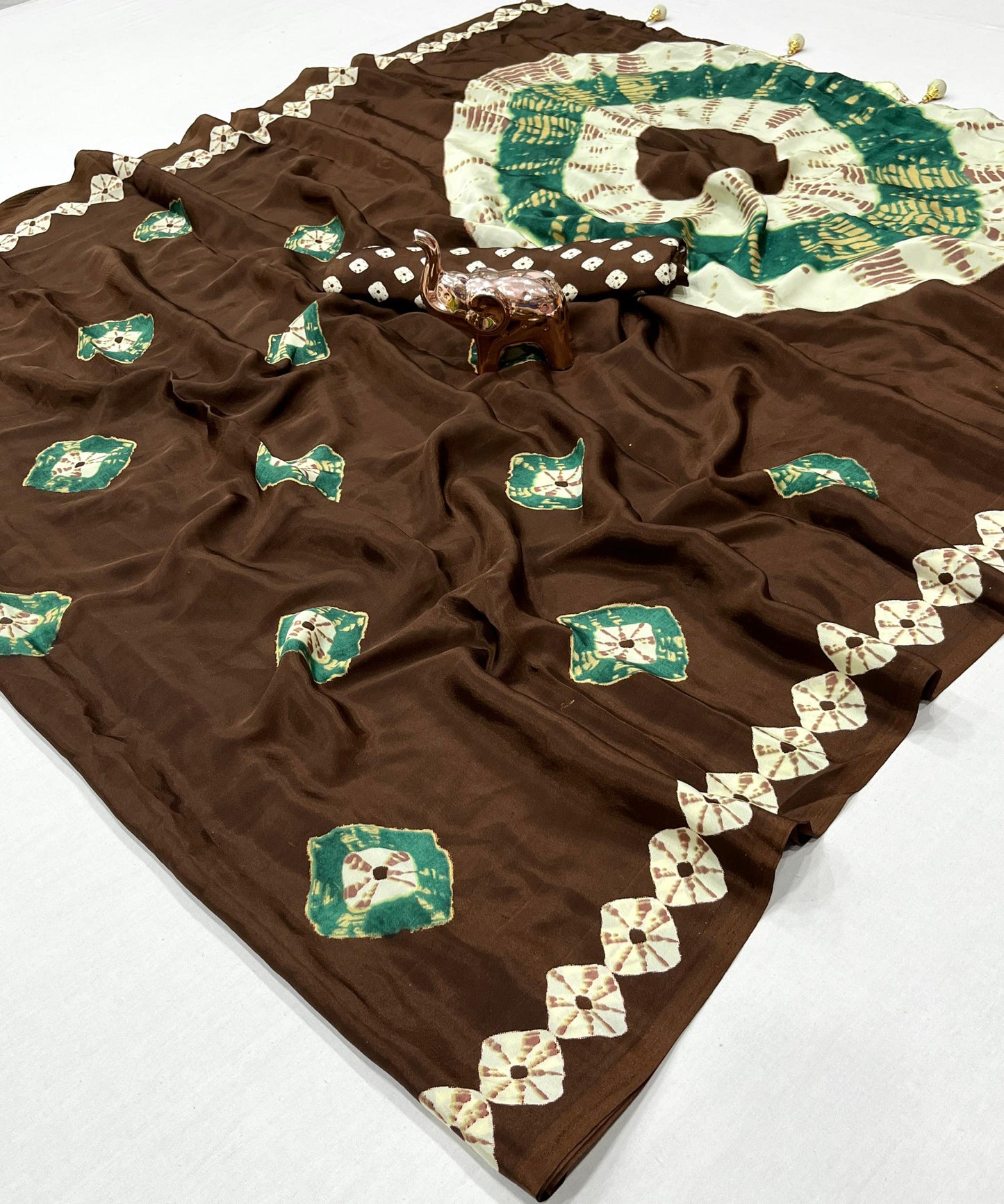 TRENDY BANDHANI PRINTED PURE CHIFFON SAREE