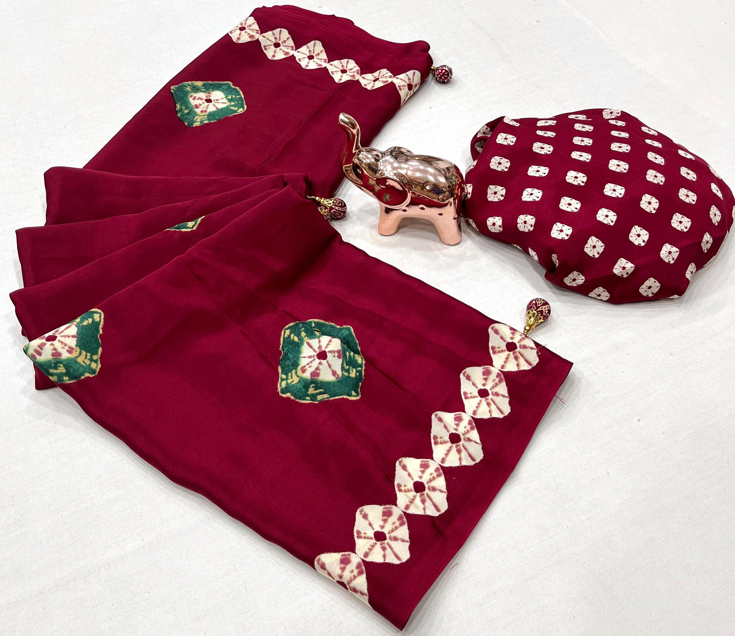 TRENDY BANDHANI PRINTED PURE CHIFFON SAREE