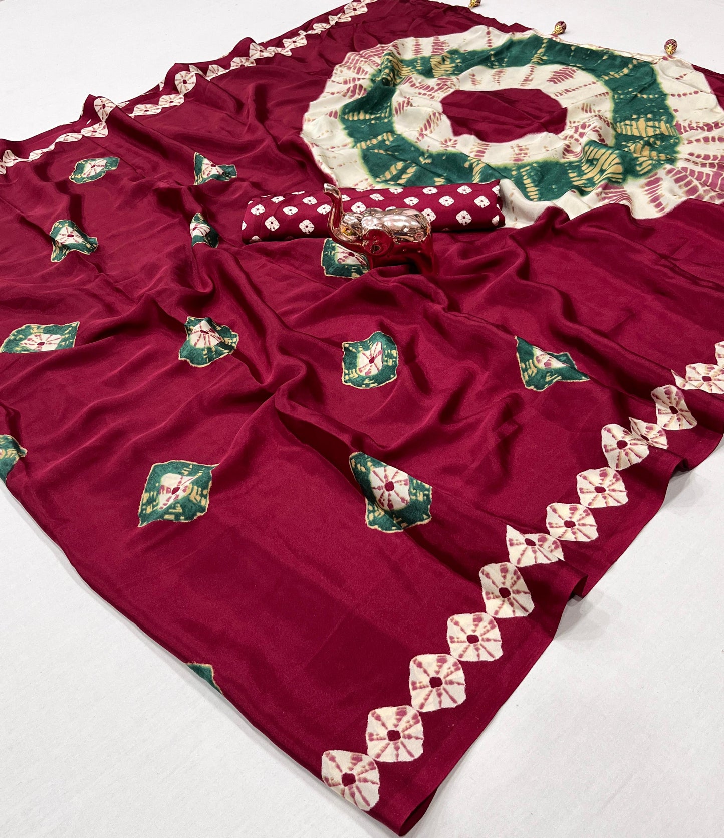 TRENDY BANDHANI PRINTED PURE CHIFFON SAREE