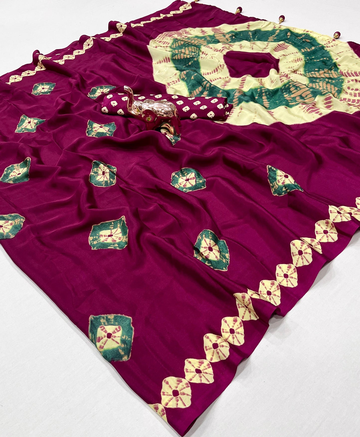 TRENDY BANDHANI PRINTED PURE CHIFFON SAREE