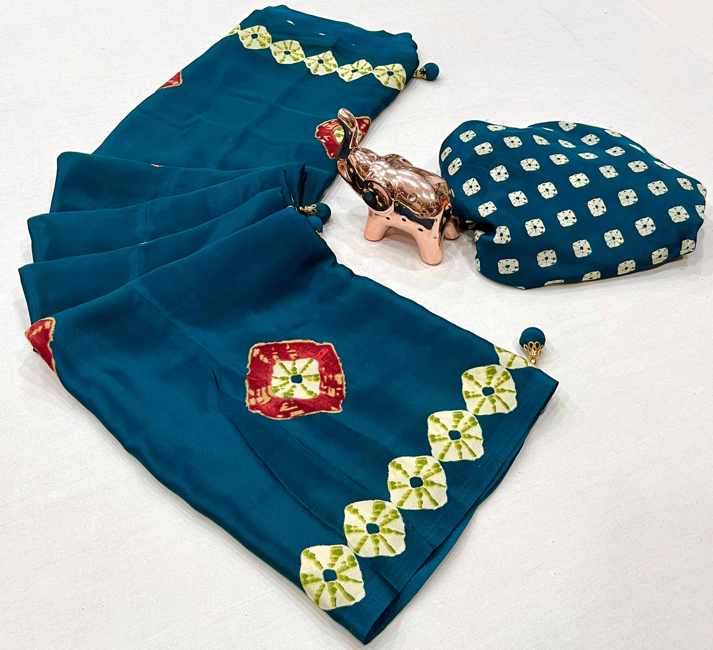 TRENDY BANDHANI PRINTED PURE CHIFFON SAREE