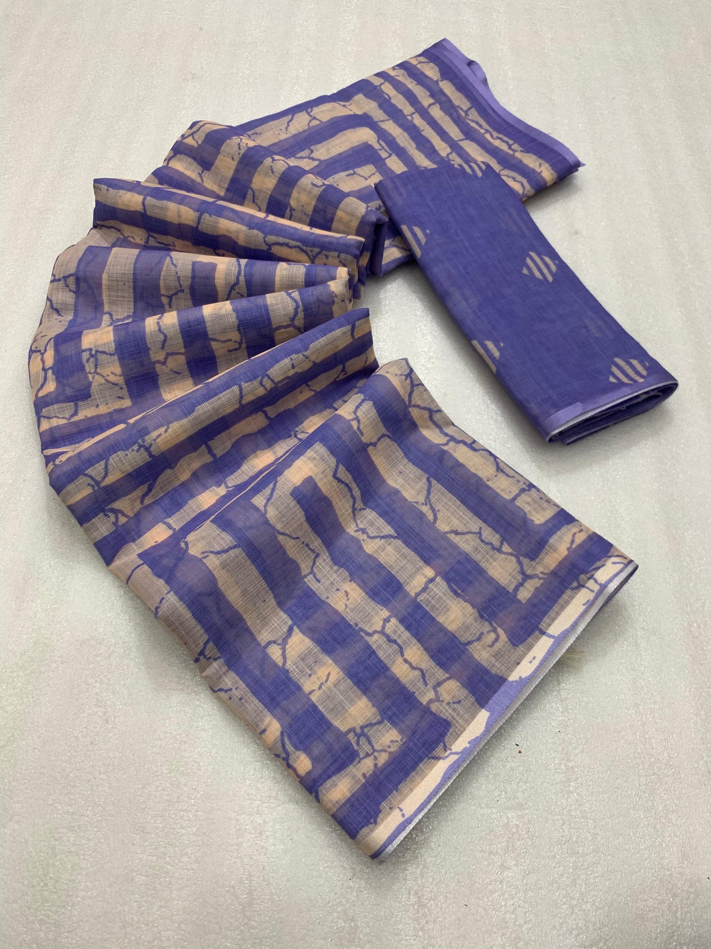 KALAMKARI PATOLA PURE LINEN SAREE AND BATIN BLOUSE